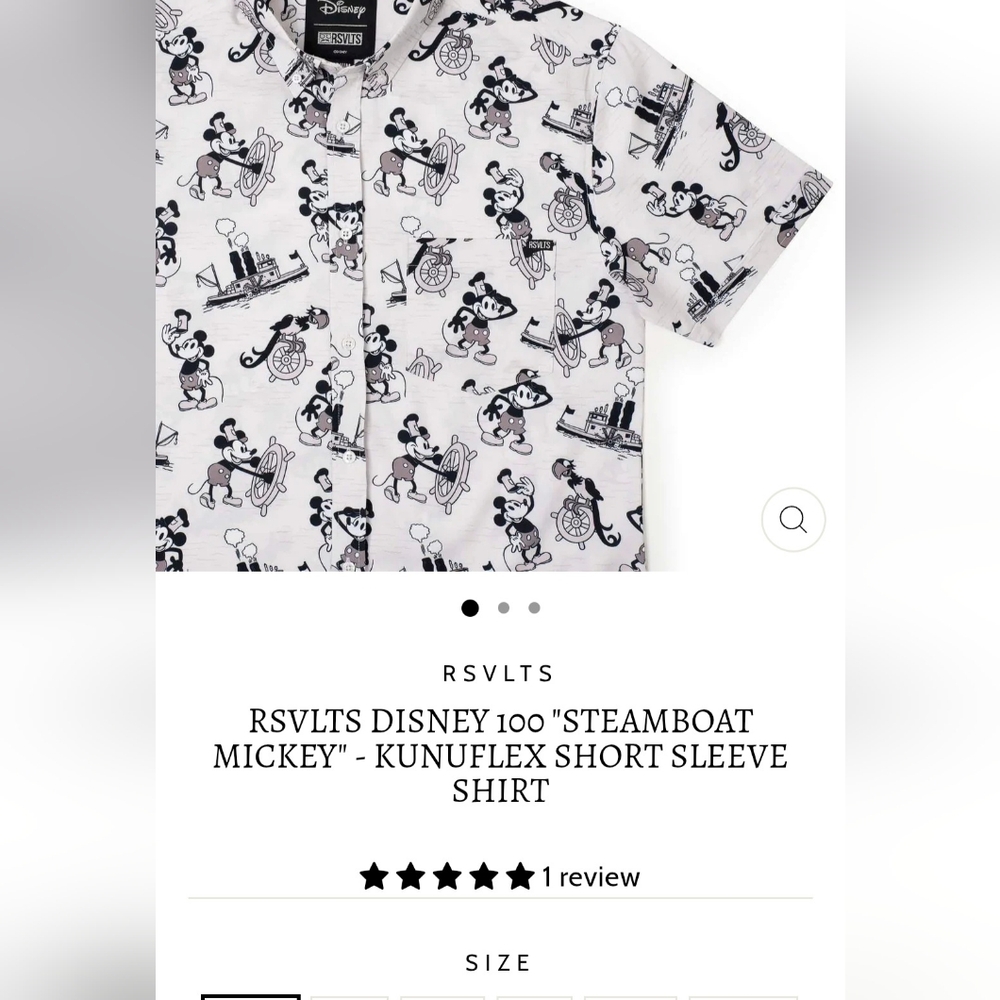 SOLD OUT ONLINE -RSVLTS Disney 100 "Steamboat Mickey" - KUNUFLEX Short Sleeve
